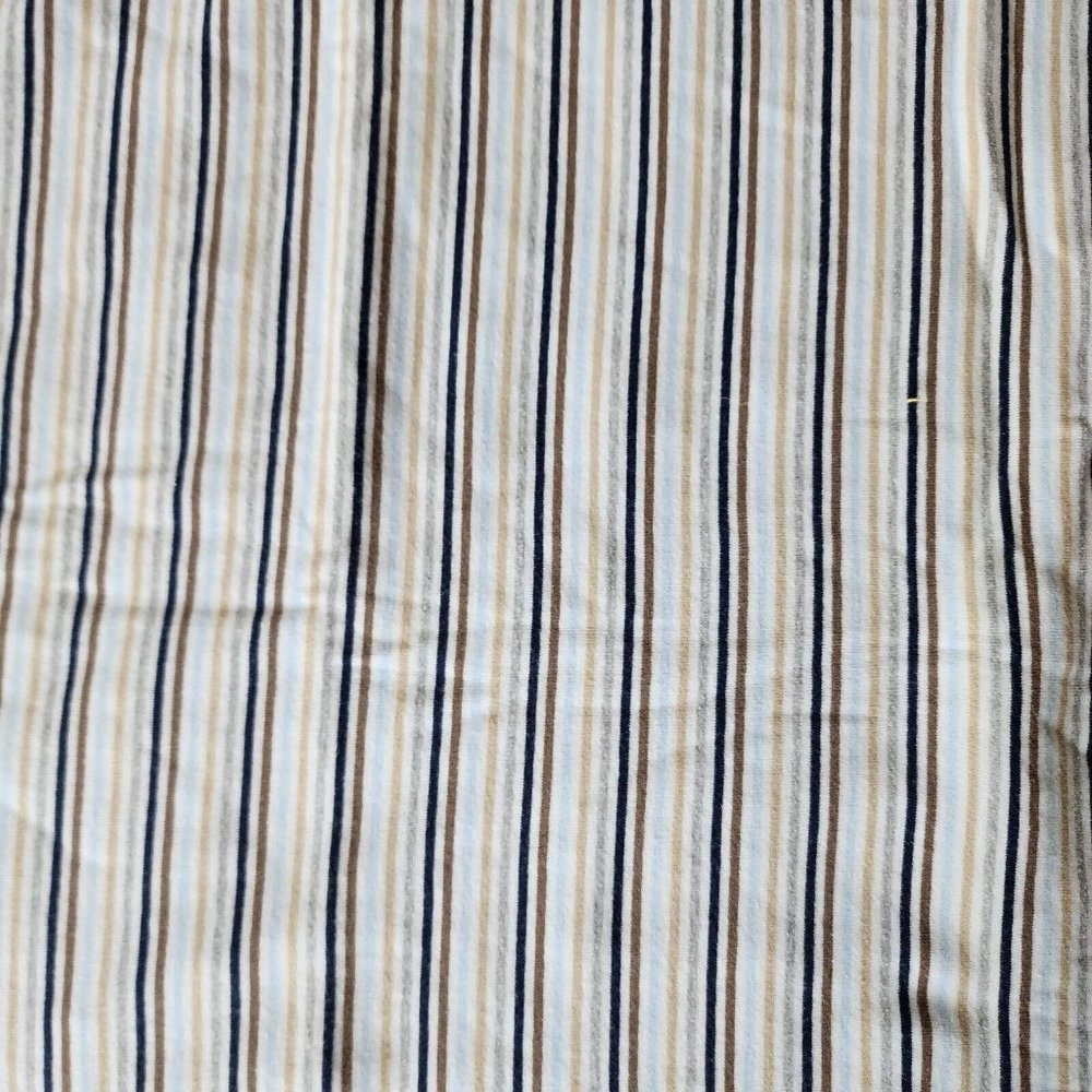 Carter's Baby Blanket Receiving Swaddle Jersey‎ Cotton Blue/Brown/White Striped - Picture 3 of 8